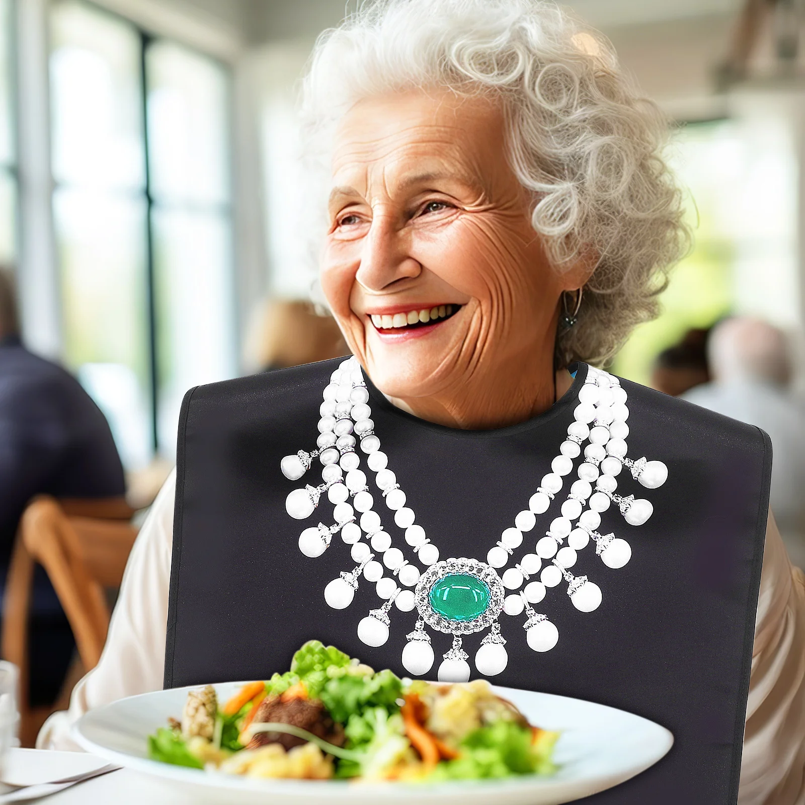 

2 pcs Adult For Women Washable Large Eating Bibs Household Clothing Protector Adjustable Dinner Bibs For Elderly Adults