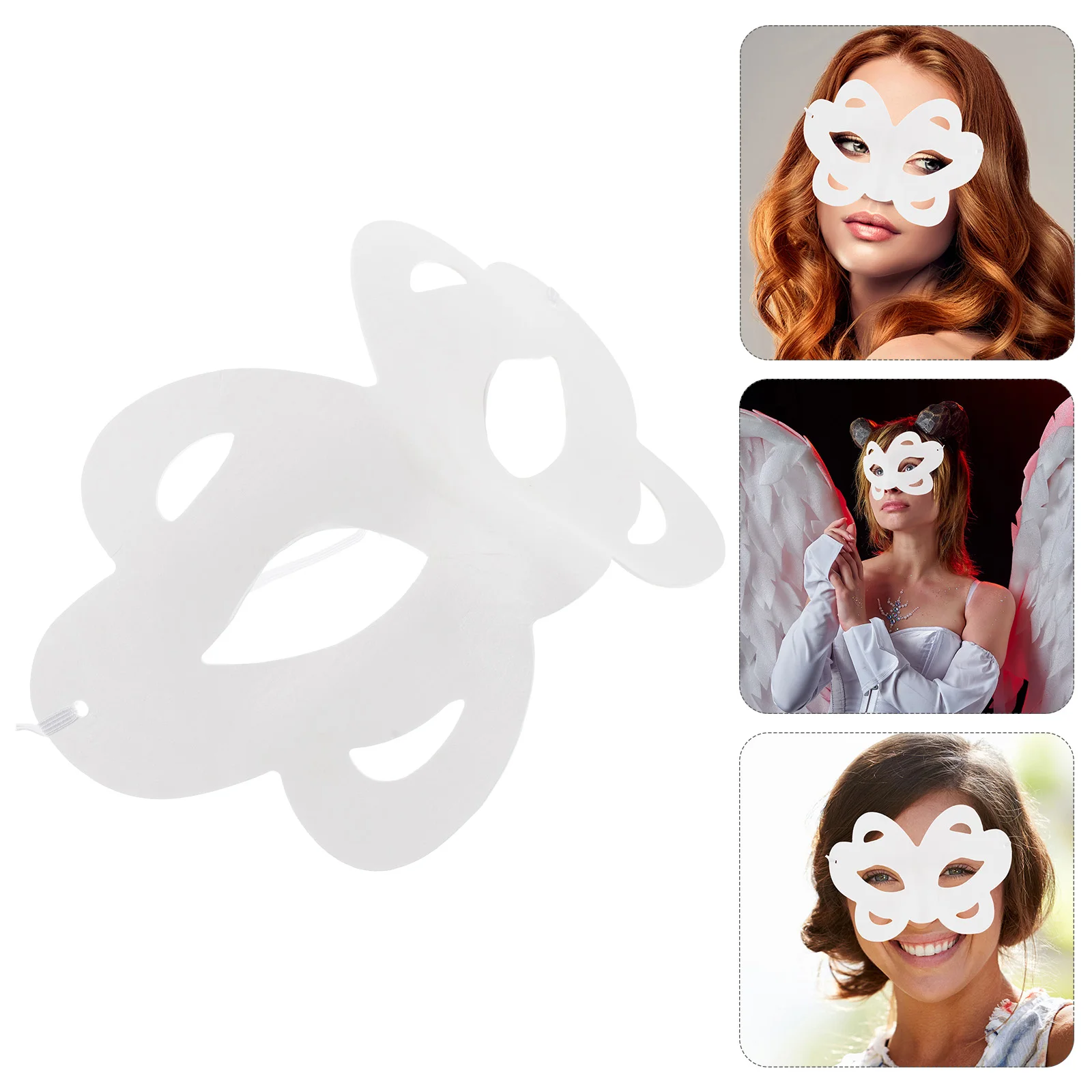 

6 Pcs Butterfly Mask Masquerade Masks Pulp Halloween Craft Party Adults White Blank Embryo Cosplay