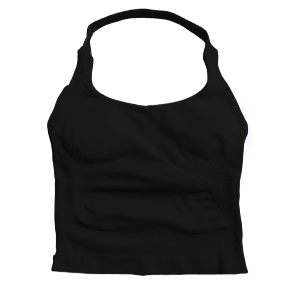Gym Top Dameskleding Strappy Workout Tank Top Gewatteerde sportbeha Backless Yoga Shirts Naadloze Gym Crop Top Halter Fitness Vest