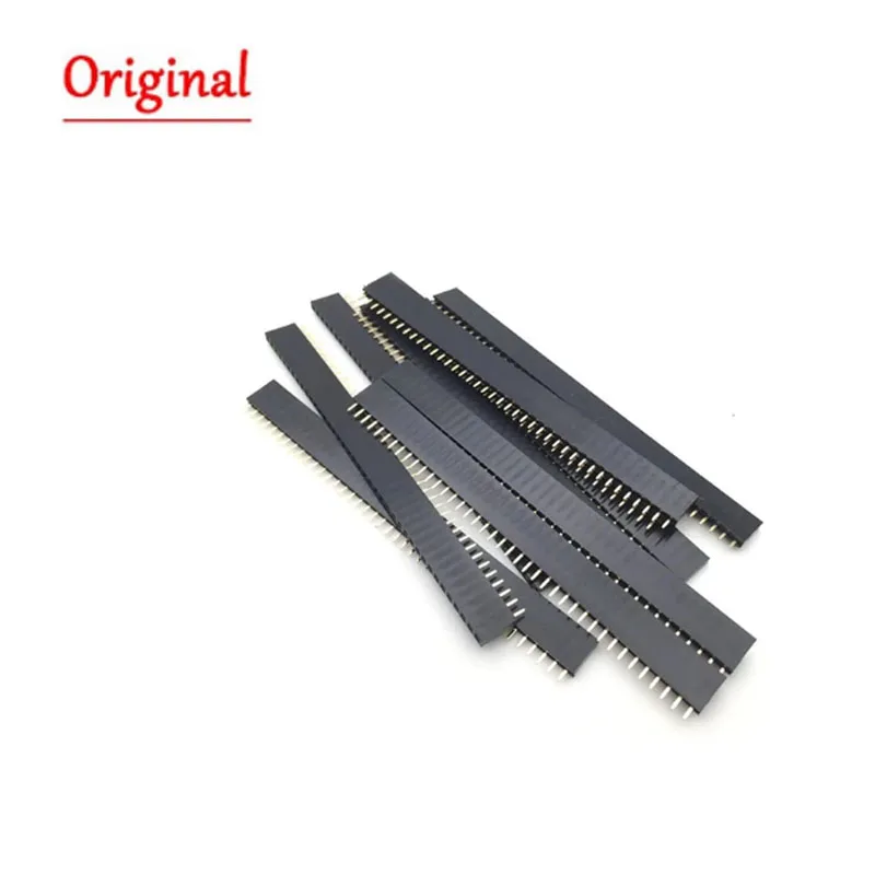 10Pcs 2.54mm 40Pin 1x40Pin Single Row Male And Female 2.54 Breakable Pin Header PCB JST Connector Strip For Arduino DIY Kit