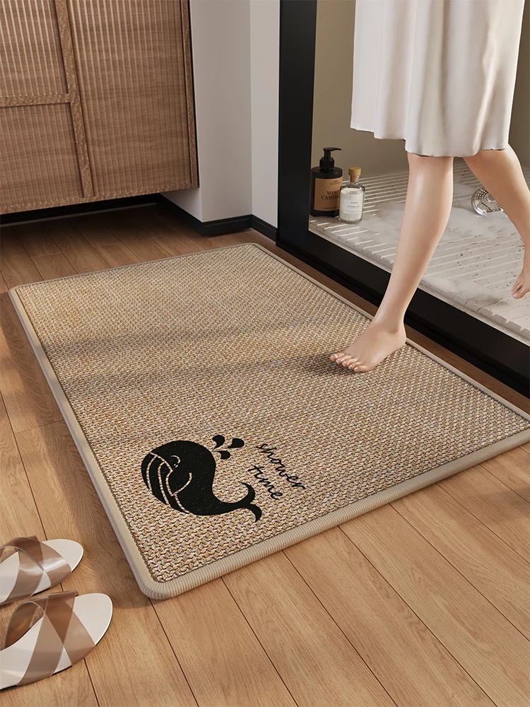

2025 New Bath Rug Home Use Absorbent Qui Dry Non Slip Batoom Mat Oval aped Floor Carpet Cartoon Design hine Knitted