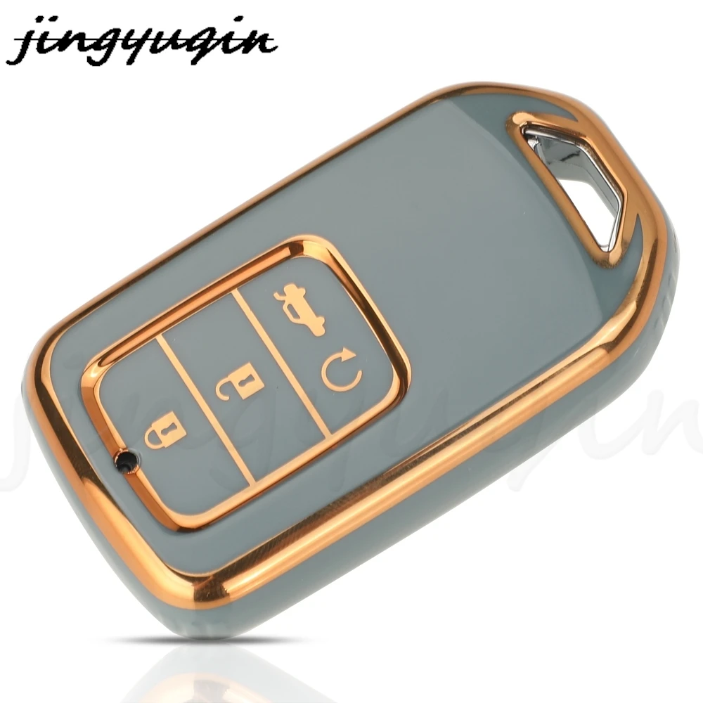 JYQ TPU 원격 자동차 키 케이스 커버, 혼다 CRV CR-V 핏 시빅 어코드 HR-V HRV 시티 오디세이 XR-V 자동차 액세서리, 2 BTN, 3 BTN
