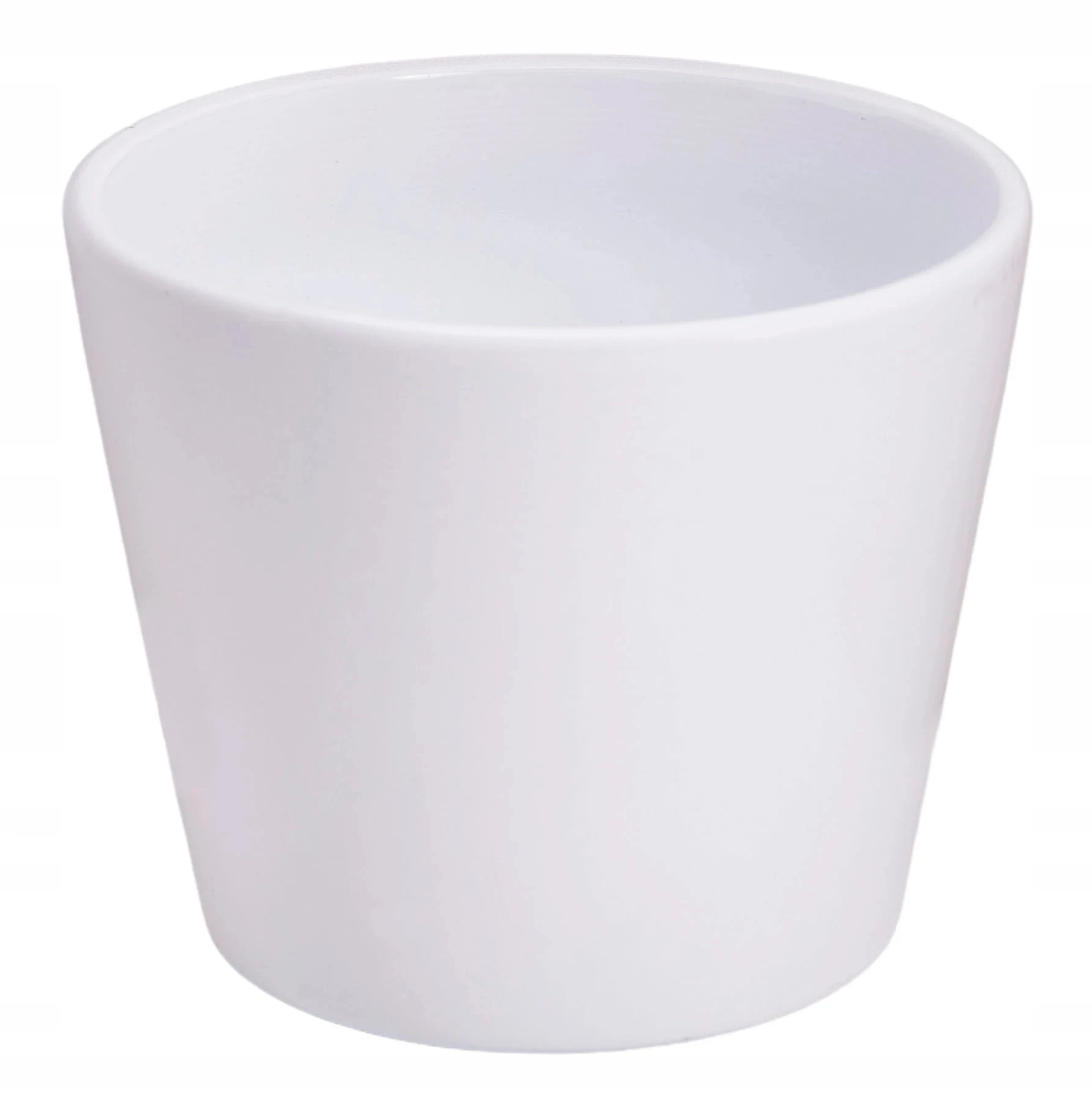 Witte keramische bloempot 8,5 cm