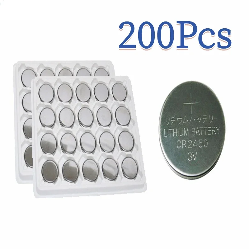 200pcs Lithium Batteries for For Remote Control Watch Toys LED Light Button Coin Cell  CR2450 CR 2450 3V BR2450 LM2450 KCR5029