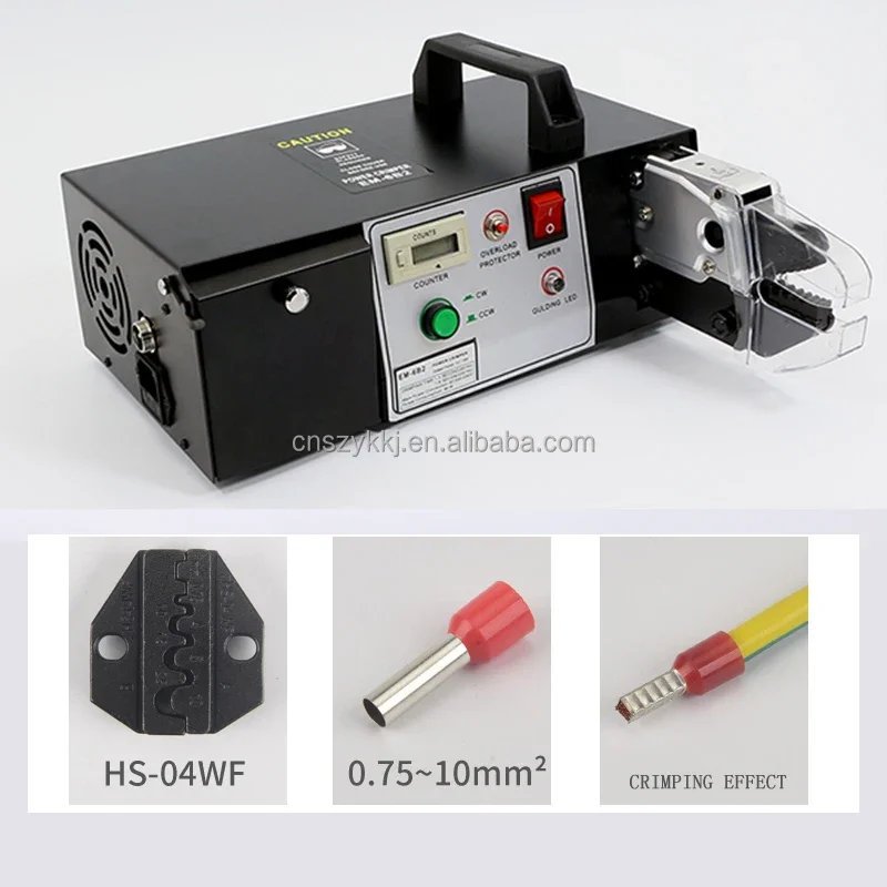 0.25-10mm2 2T Electric Terminal Crimping Machine For Loose Terminals Cable Lugs Crimper Wire Press Machine