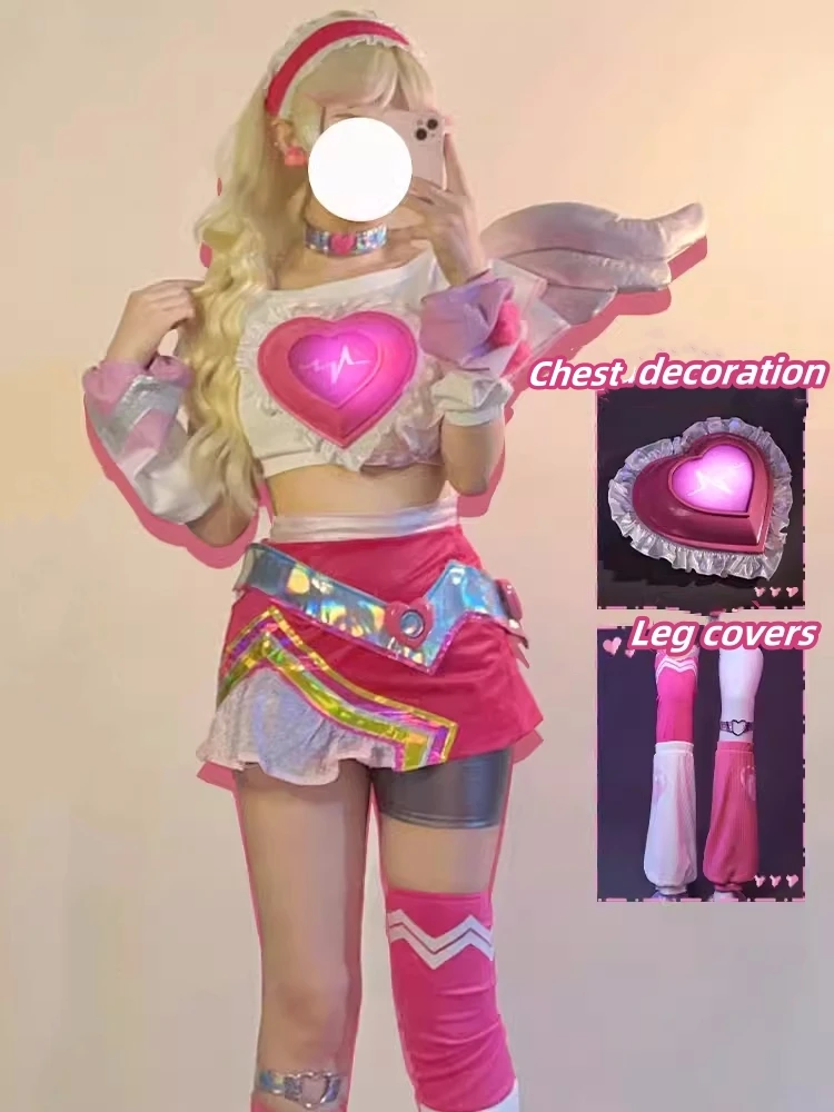 LOL Lovestruck Lux Cosplay Costume LOL Valentine's Day New Skin Lux Women Skirt Uniform Suit Halloween Costumes