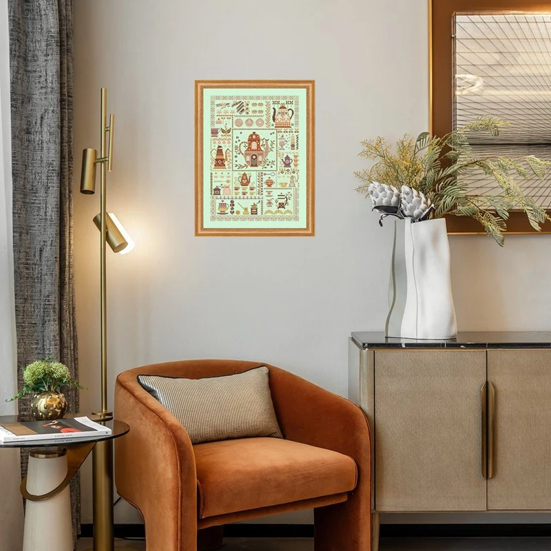 

Романтические наборы для вышивки крестом «Кофейное время», узор, дизайн 18ct, 14ct, 11ct, светло-зеленый, холст, вышивка, рукоделие своими руками