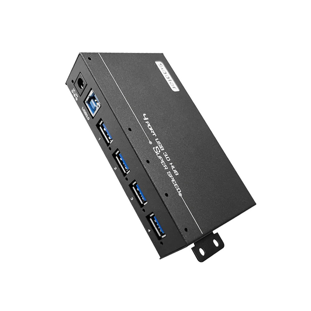 Sipolar A4U30 36W Powered Metal 4 Port USB 3.0 Super Speed Charger Hub Splitter With Din Rail Bracket 12V 3A Power Adapter