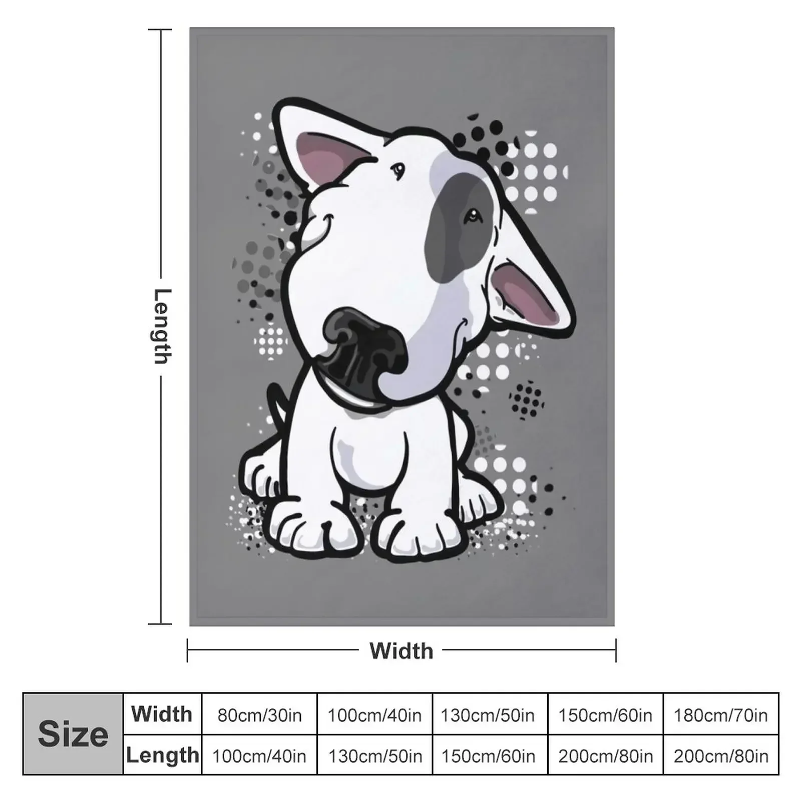 Happy Eye Patch Bullterrier Throw Blanket