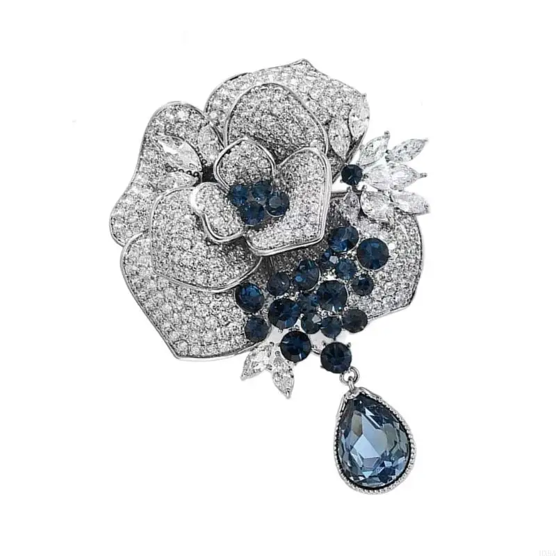 هكسبا بروش روز الفضة المتألقة مع إغلاق دبوس الأمان قطعة زخرفية خفيفة الوزن للمناسبات الخاصة الاستخدام اليومي