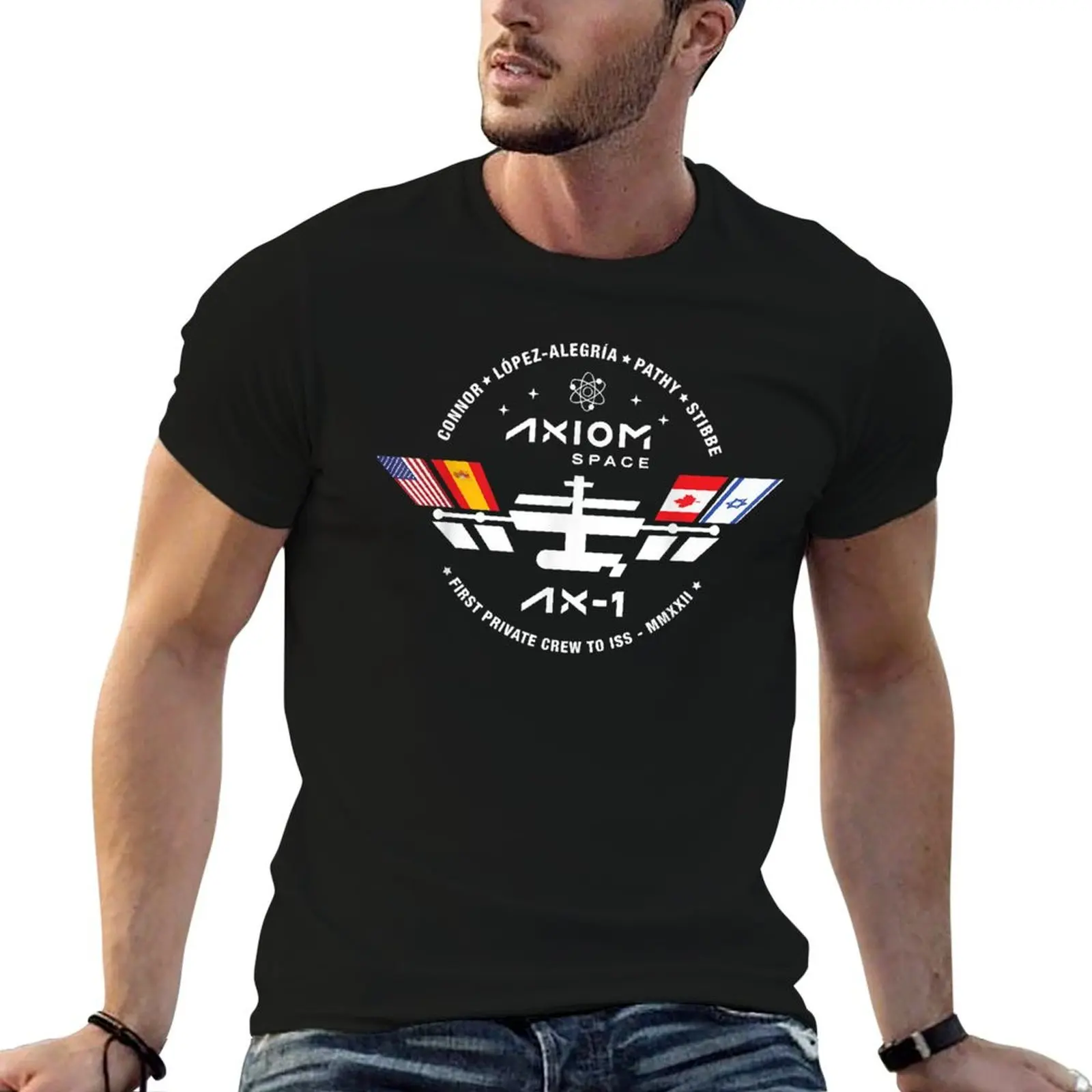 AXIOM Ax-1 Mission Patch Dragon Falcon ISS Space Launch Day T-Shirt Summer Festival T-Shirt