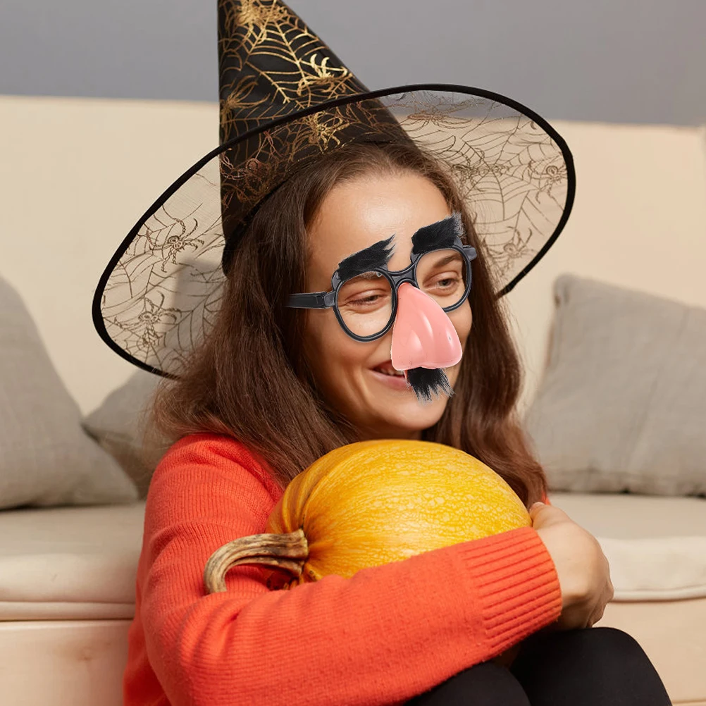 5-delige zwarte brillen grote neus rekwisieten grappige feestaccessoires voor volwassenen tieners plastic zak Halloween kostuum
