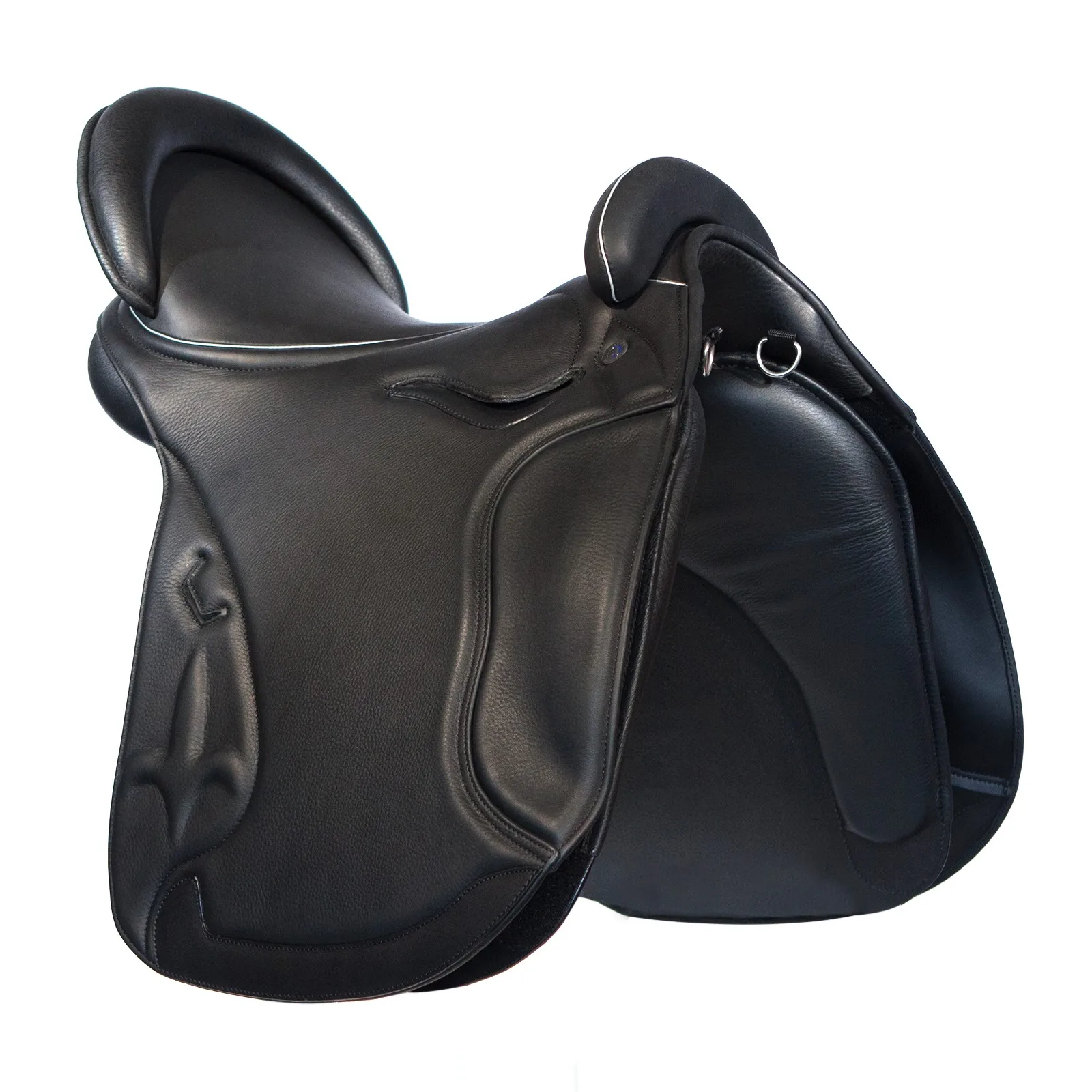 Classic Leather Dressage Saddle, Balanced Position, Riding Schools, Training Centers, Black Brown, Stable Comfortable Design