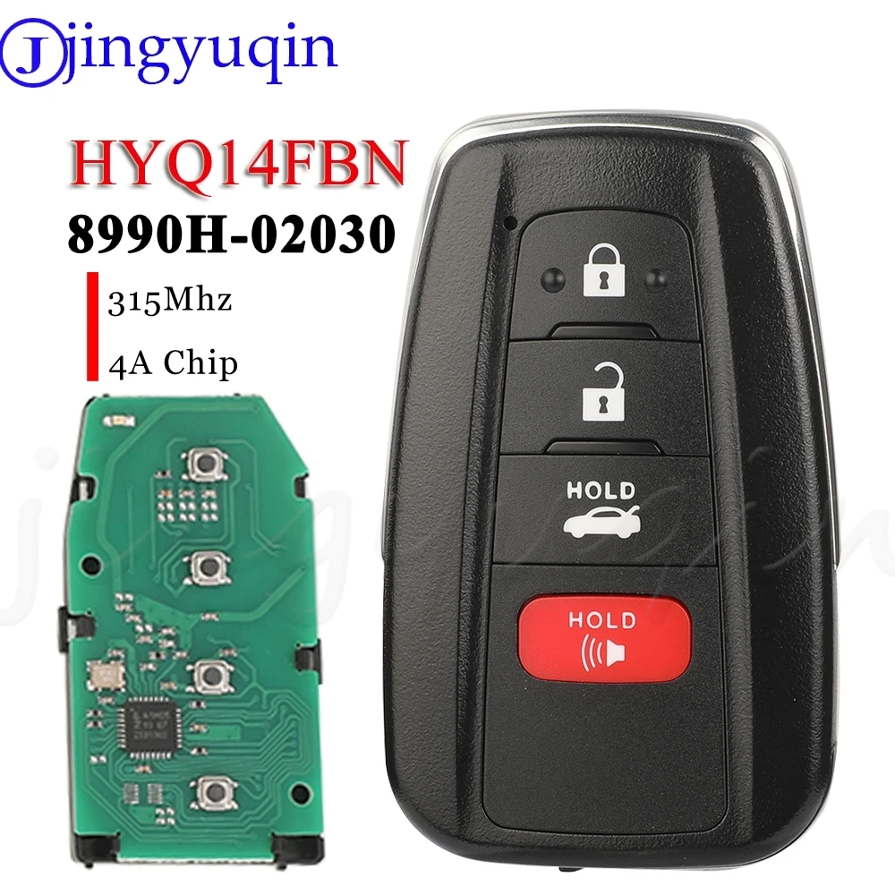 

jingyuqin 4BTN Remote Smart Car Key Keyless For Toyota Corolla 2019 2020 2021 2022 4A Chip 315Mhz FCC ID: HYQ14FBN 8990H-02030