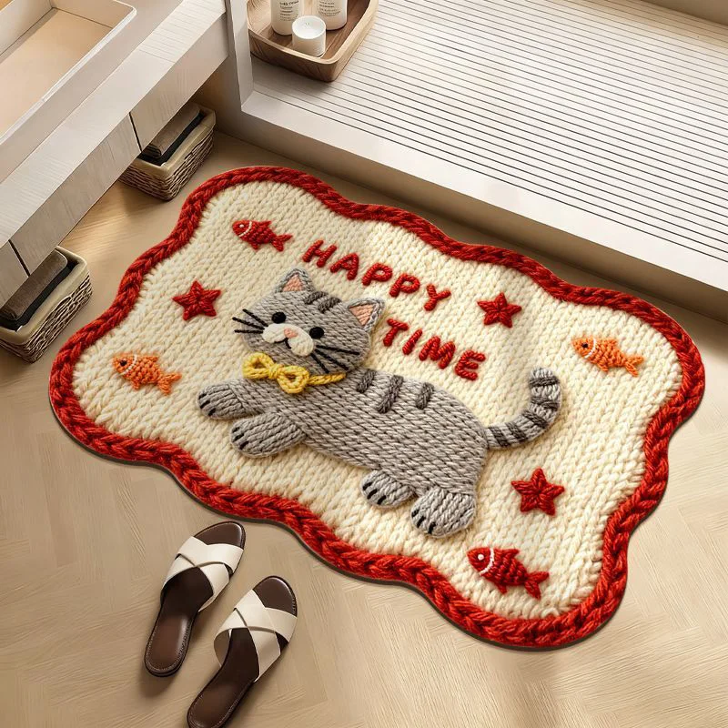 

Bathroom Diatomaceous Earth Cartoon Floor Mat Household Bathroom Entrance Carpet Anti Slip Bathroom Absorbent Foot Mat