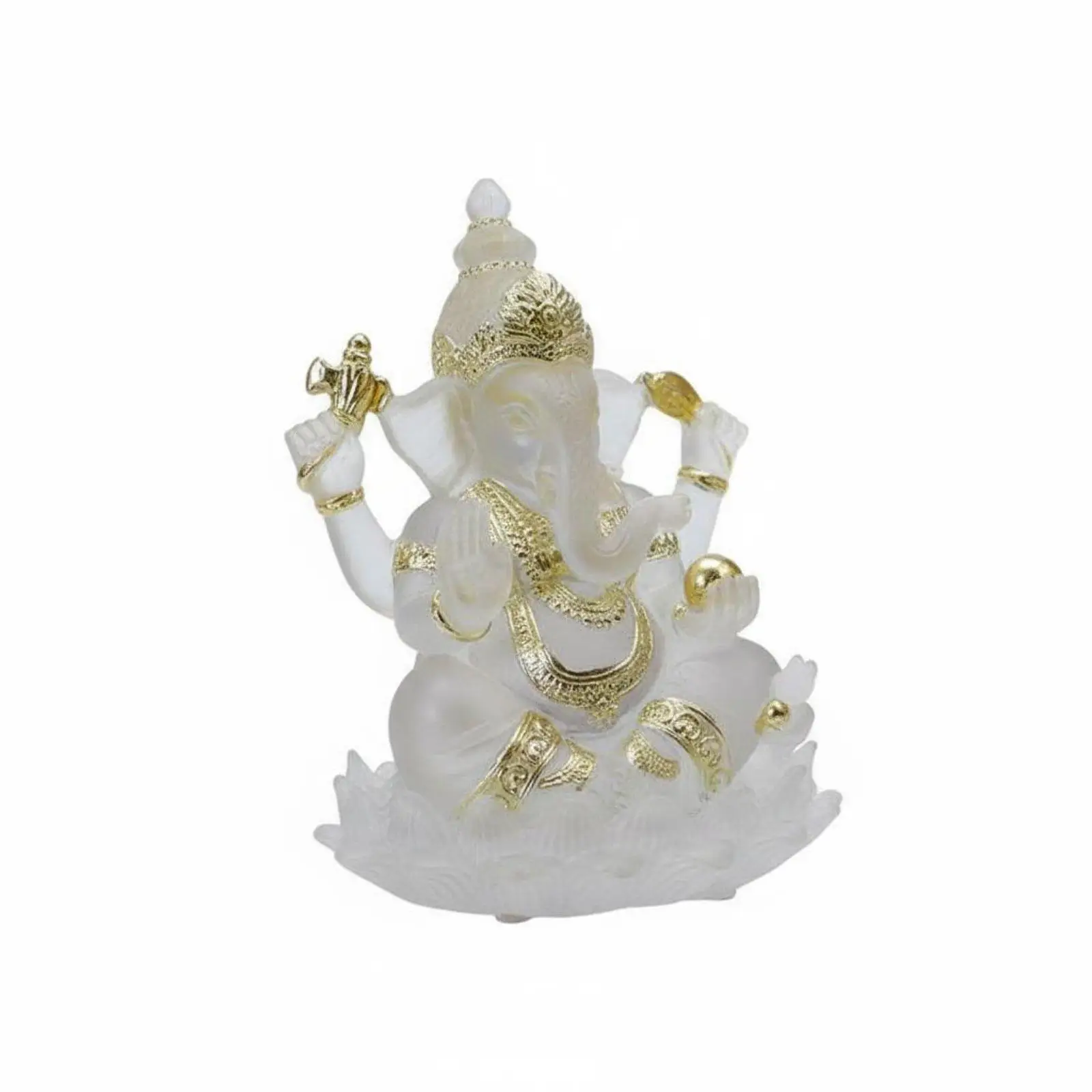 Resin Figurine Ganesha Idol Elephant God Statue for Home Decor Meditation Art Spiritual Remover of Obstacles Ornament