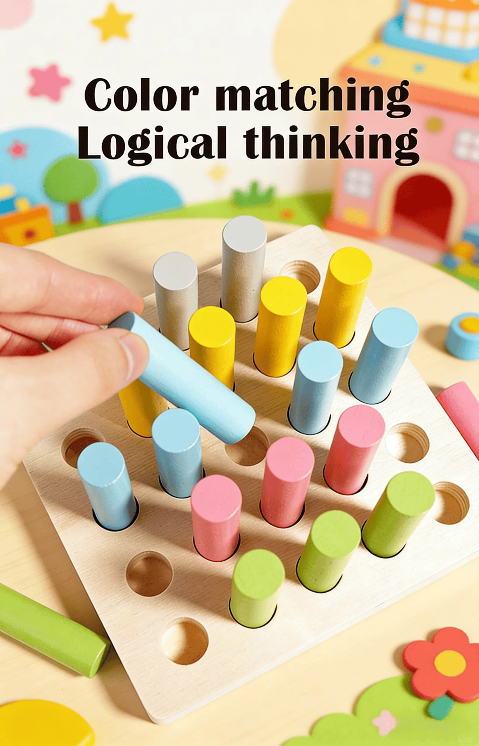 

Деревянные игрушки Монтессори для раннего развития: цилиндры-вкладыши, сенсорные тренажеры, обучающие пособия для развития логического мышления и мелкой моторики, подарки для детей от 3 лет