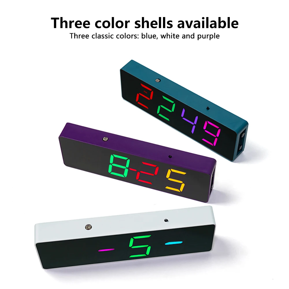 DIY Dazzle RGB Buntes Digitaluhr-Set, Einstellbare Helligkeit, Lötübungs-Set, Lose Teile, Heimdekoration – Detail 11