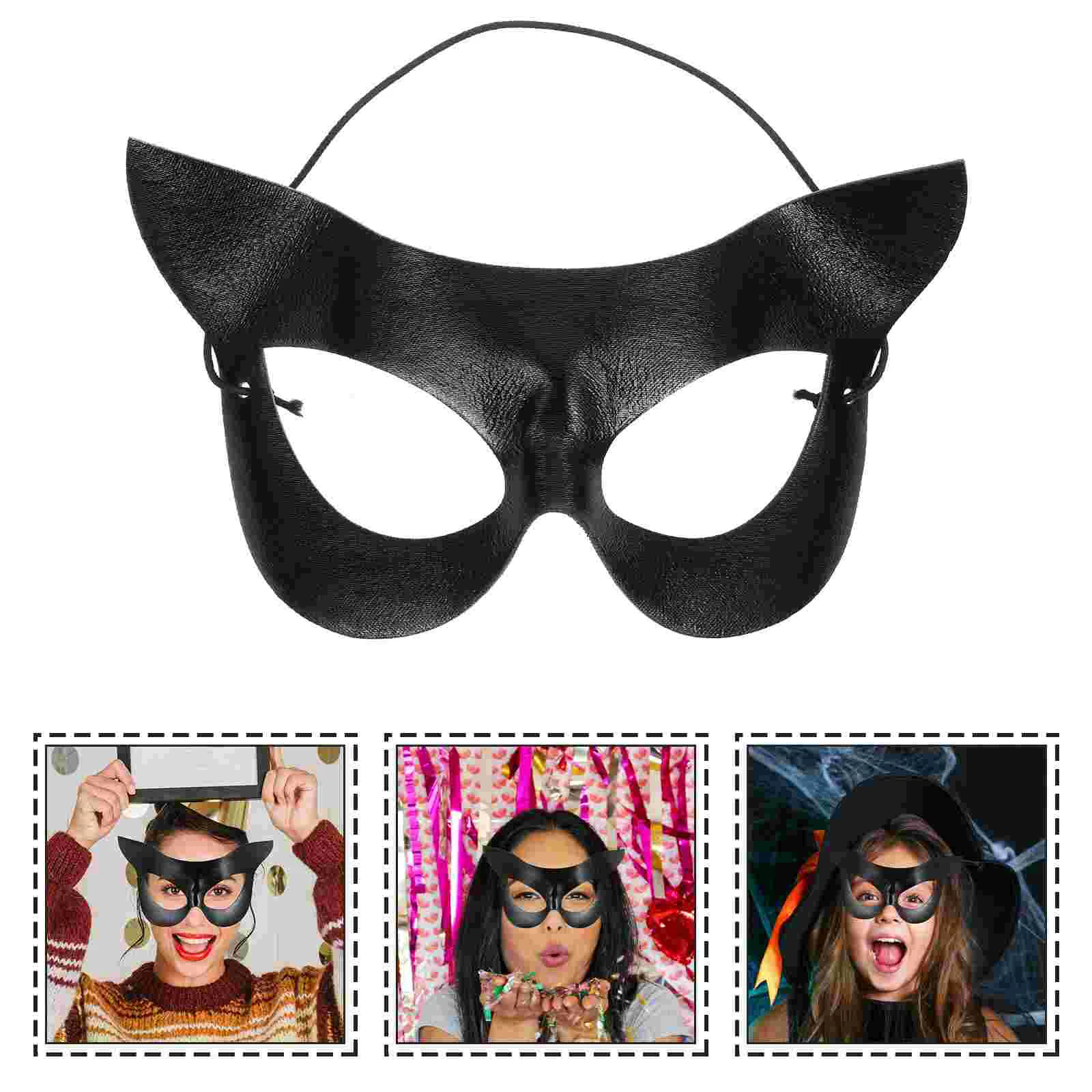 

Mask Half Face Party Mask Masquerade Halloween Cat Shape Costume Black Masquerade Mask Carnival Mask