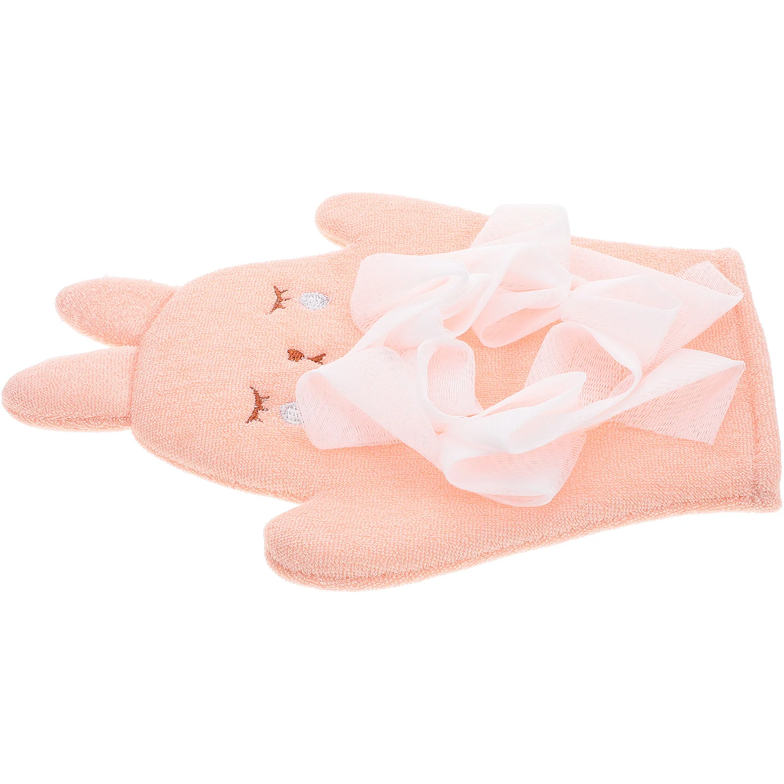 

Cute Rabbit Shaped Baby Bath Glove Dual-Sided Design Effective Dirt Removal Soft Comfortable Bathing Experience Toddler