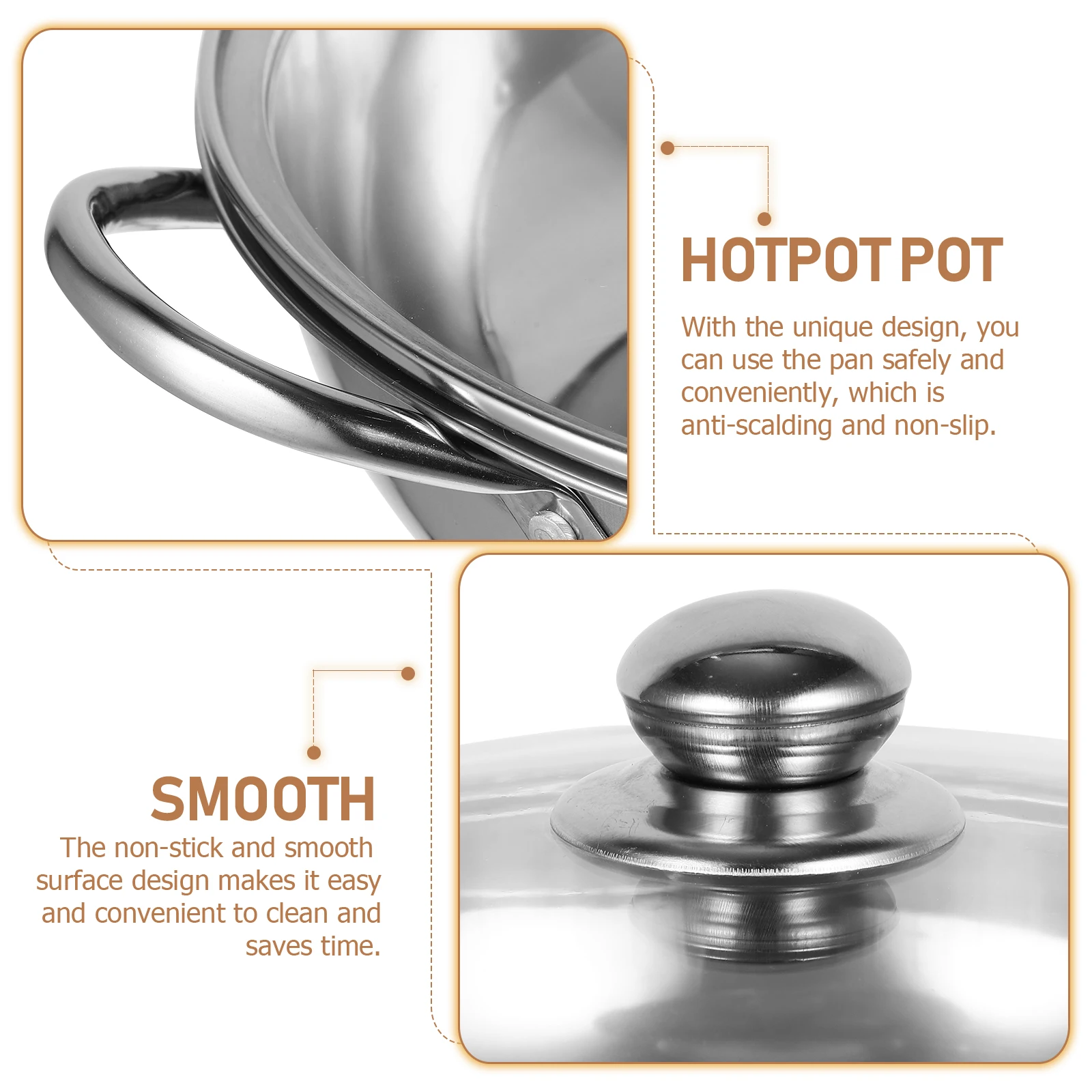 

Thickened Stainless Steel Hot Pot Chinese Style Kitchenware Compact Design for Gatherings Home Restaurant Use Easy Storage