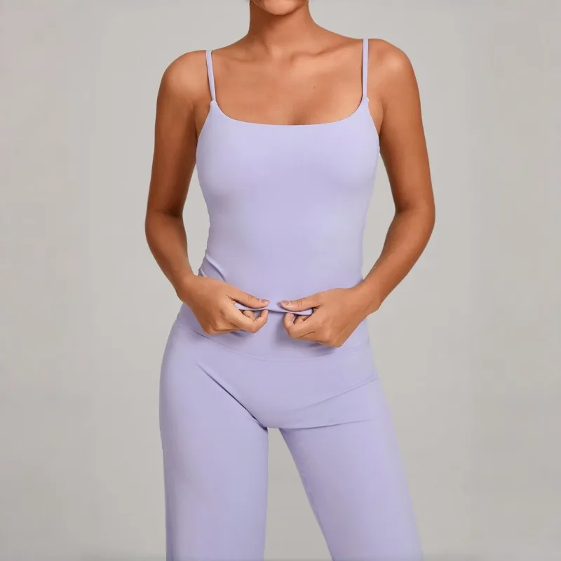 

Женская обтягивающая одежда телесного цвета для йоги, быстросохнущая высокоэластичная спортивная жилетка на спине, одежда для бега и отдыха на открытом воздухе, фитнес-одежда