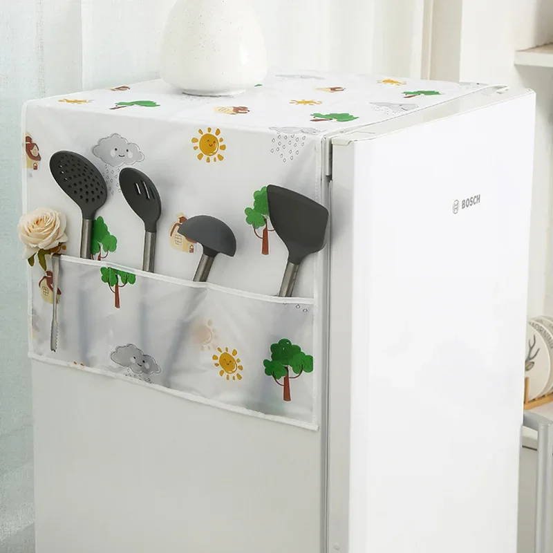 New Refrigerator Washing Machine Dust Cover Hanging Bag PEVA Washable Dust and Oil Proof Household Appliances Cover