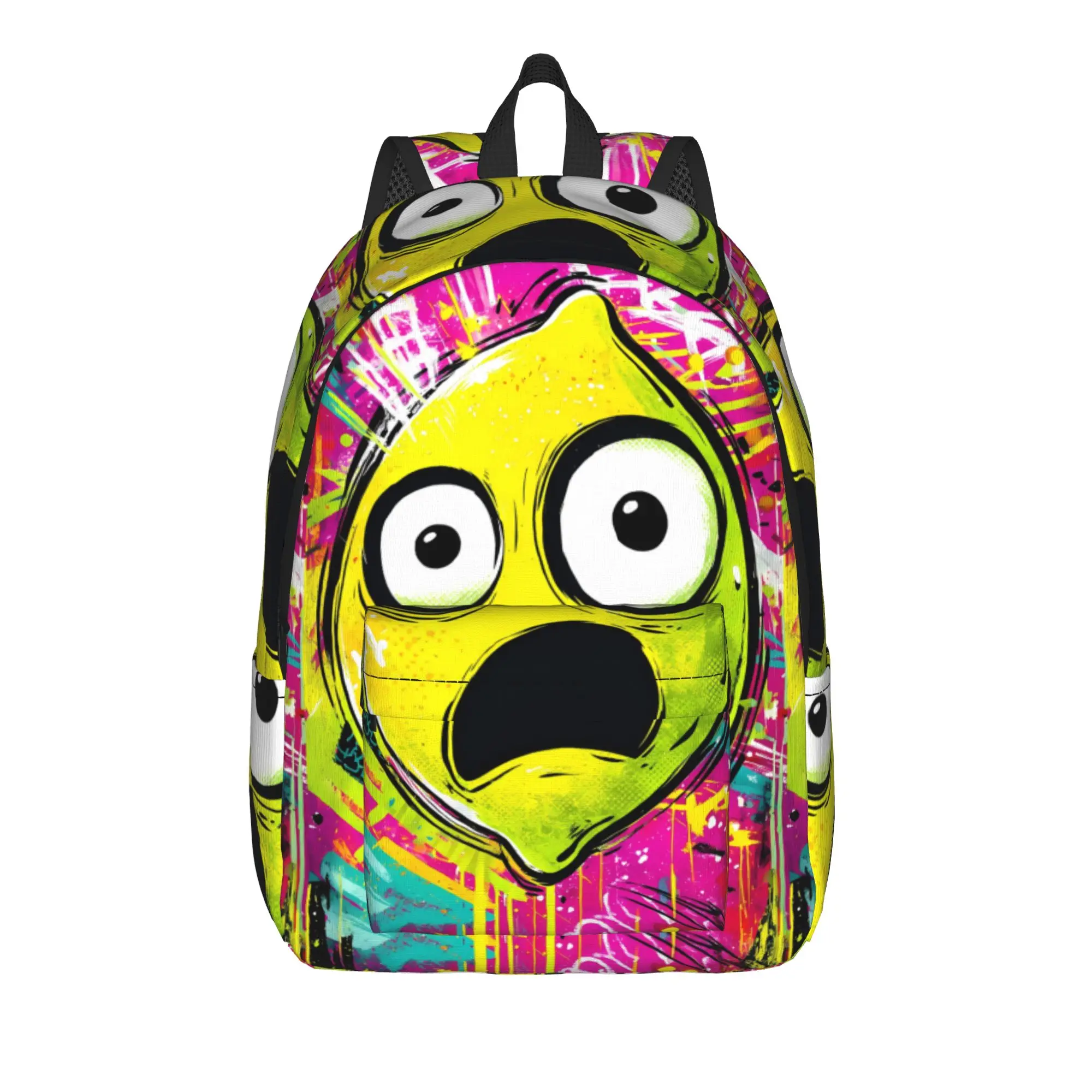 Shocked Lemon Backpack  Kawaii Backpacks Boy College Durable High School Bags Designer Rucksack