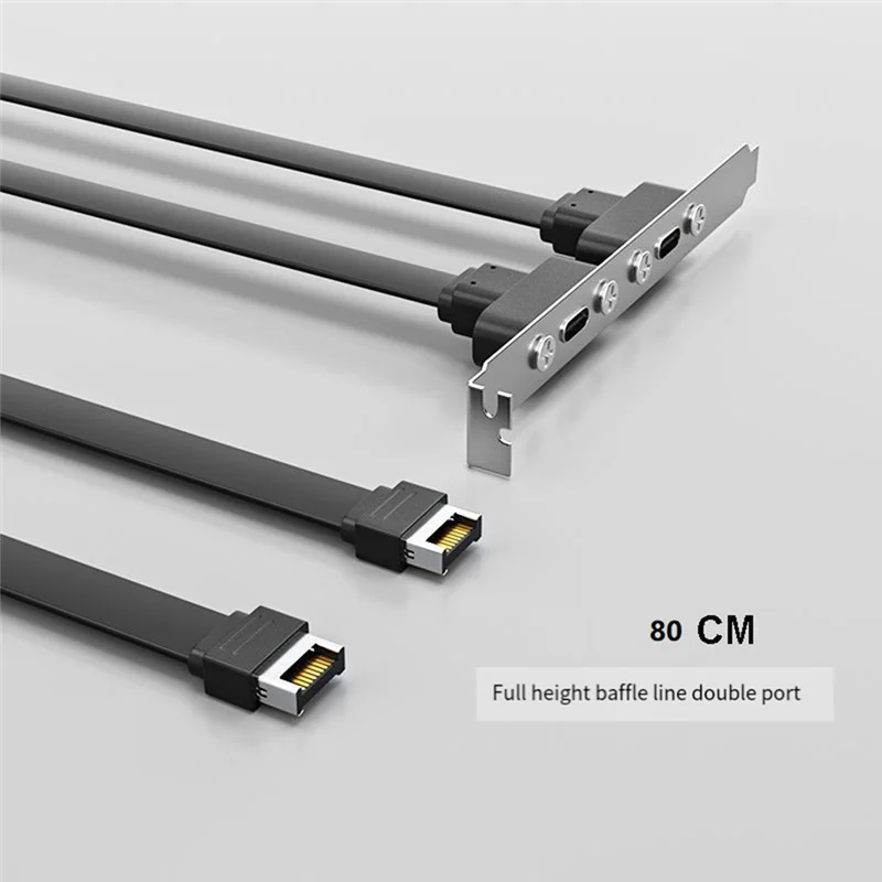 

Кабель-перегородка USB3.1 19PIN/TYPE-E для TYPE-C, передняя часть C, материнское шасси, бита PCI, 10 Гбит/с, короткий плоский кабель, простая установка -30 см