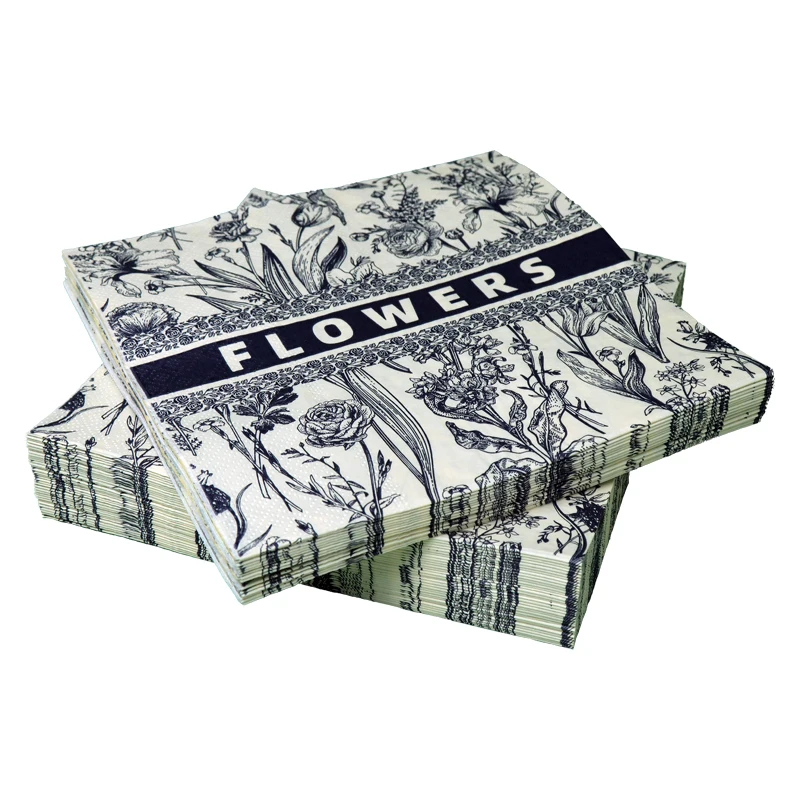

50 pieces per pack 3layers thickening colored printed paper napkins party tissues 33*33cm square disposable napkins
