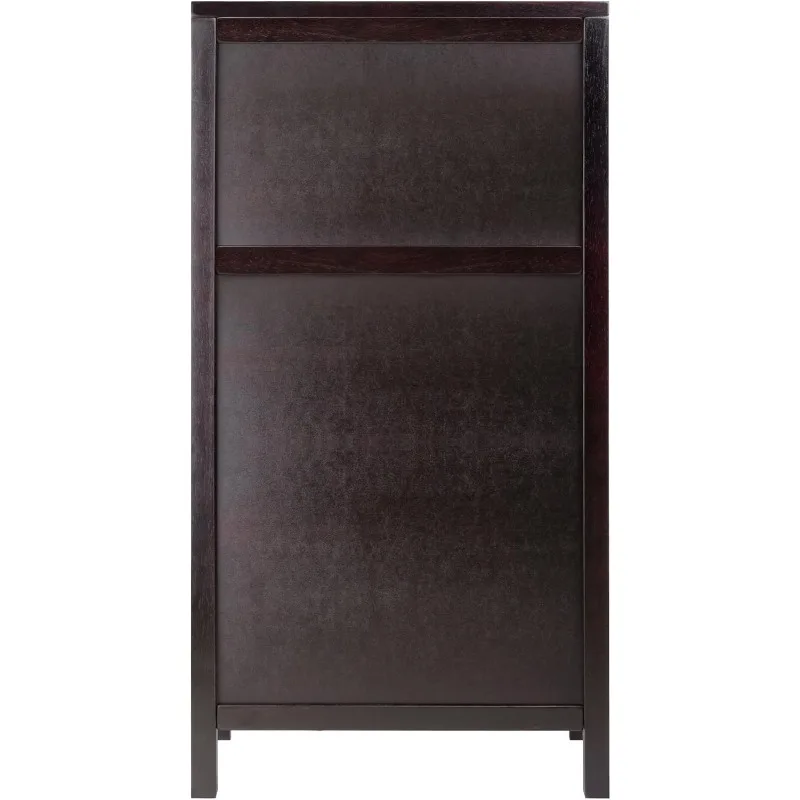 Winsome Ancona 37.52-inch x 19.09-inch x 12.6-inch 20-Bottle Modular Wine Cabinet With Glass Rack, Dark Espresso (92729)