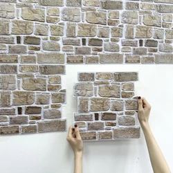3D Faux Stone Wall Panels, Self-adhesive Tile Stickers for Living Room, Fireplace Surrounded, Water and Mold Resistant, 30x30cm