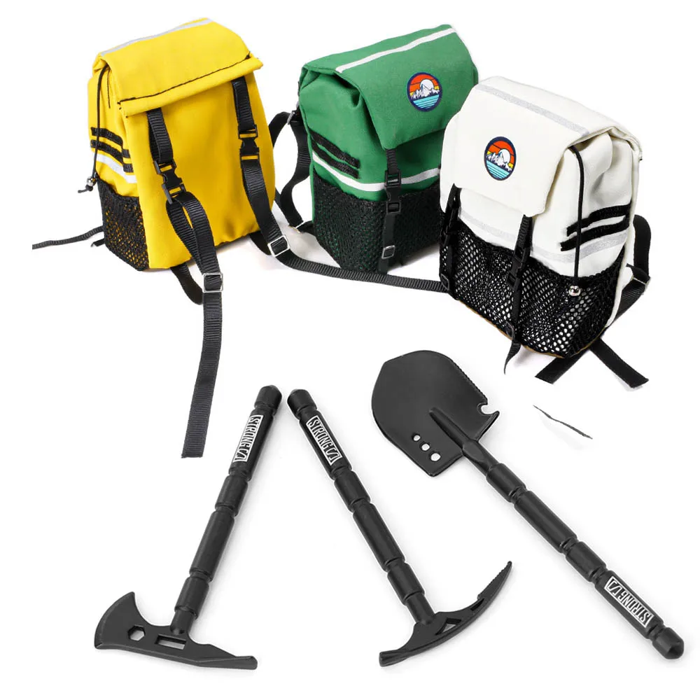 محاكاة حقيبة الظهر مجرفة الفأس Pickaxe RC المزاج الديكور ل 1/8 1/10 محوري SCX10 90046 90047 TRX4 TRX6 D90 أجزاء عالمية #1