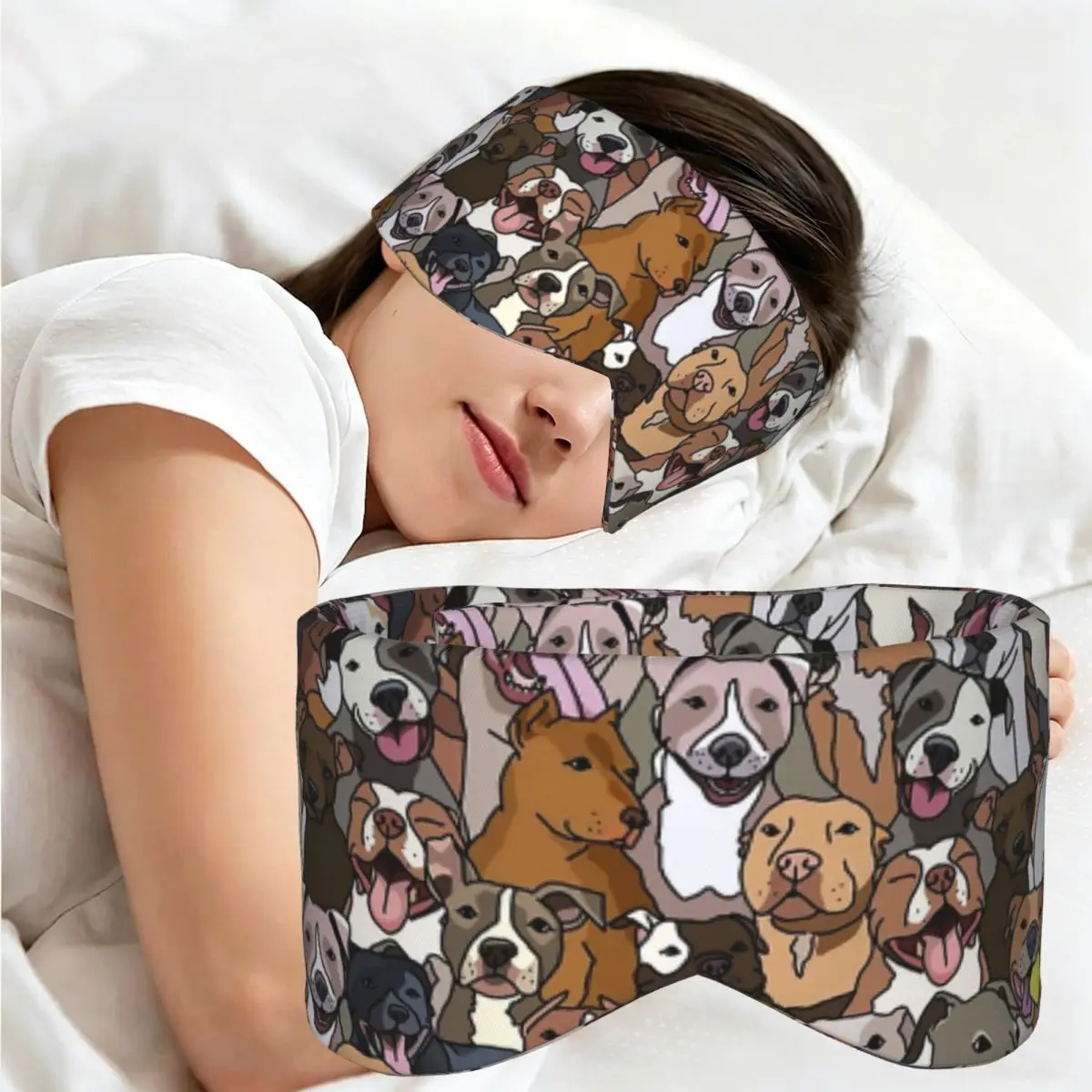 Pitbull Dog Pattern All The Mutts sleep eye mask Light Blocking Eye Cover for Girls Boys Travel Party Gift Eyeshade eyepatch
