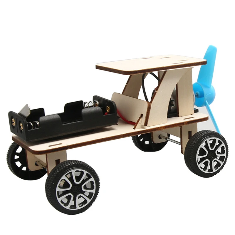 

Wooden Wind Power Car Glider Model Kids Science Toy Technology Physics Teaching Aids Kit Learning Educational Toys for Children