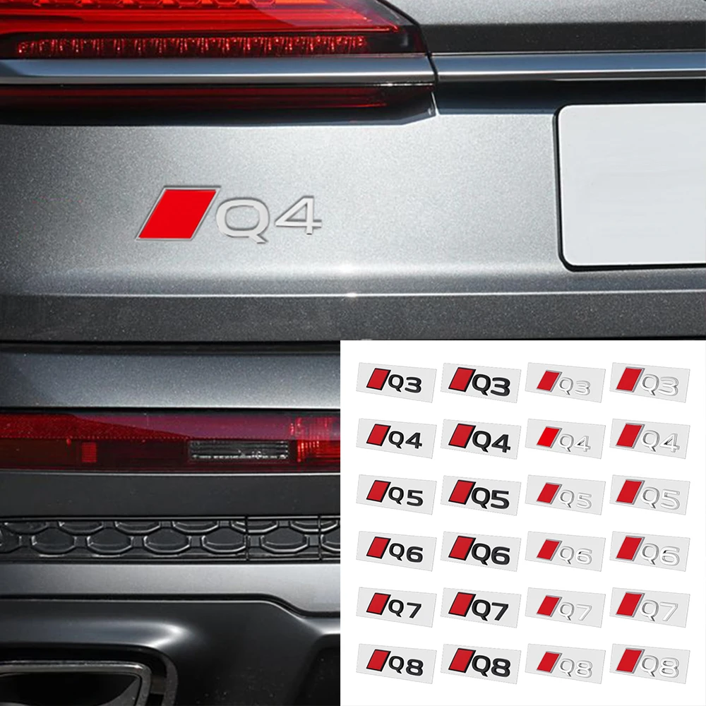 3D Aluminium Emblem Aufkleber für Audi Q3 Q4 Q5 Q6 Q7 Q8 – Auto-Styling Heckklappen-Emblem Dekoration Autozubehör – Detail 18