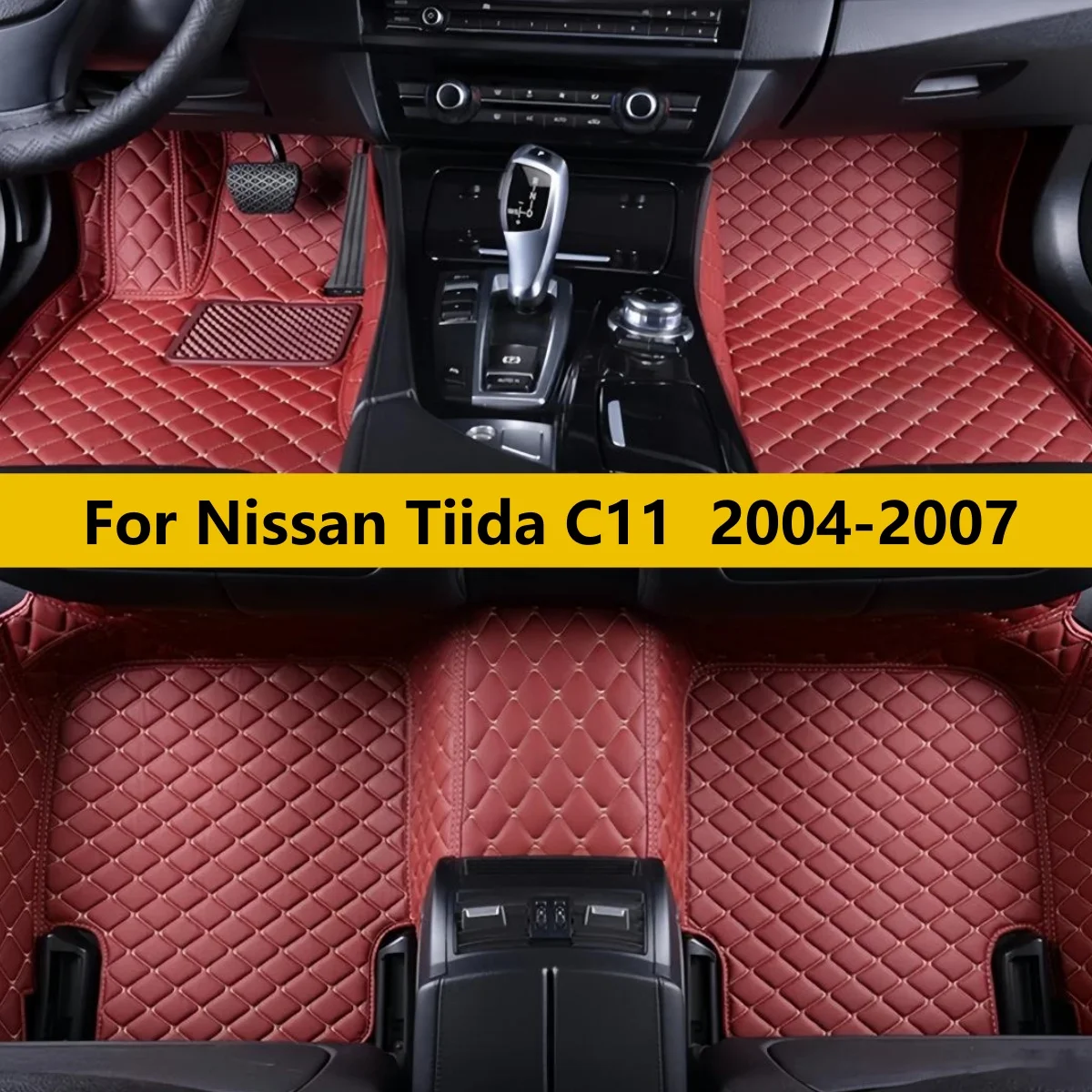 

Custom Car Floor Mat For Nissan Tiida C11 2004 2005 2006 2007 Car Foot Matts Rugs Vehicle Front Rear Row Full Set Carpet Pads