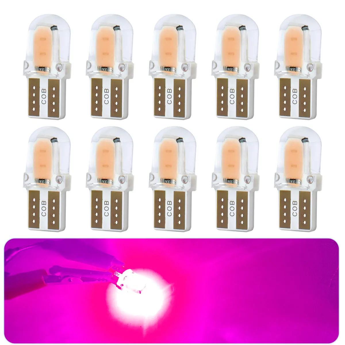 2/10/20 Stück ultrahelle 360-Grad-Beleuchtung T10 W5W 168 COB-LED-Signale für Auto-Seitensignal-Blinker, Brems-Leselampen