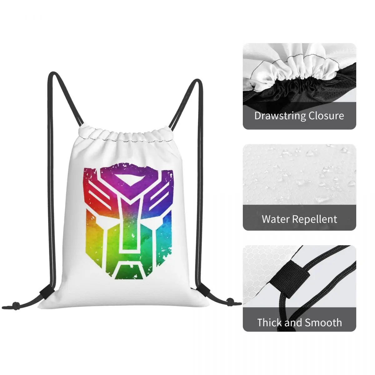 Autobots Backpacks Multi-function Drawstring Bags Sports Bag Book Bags for Travel Students