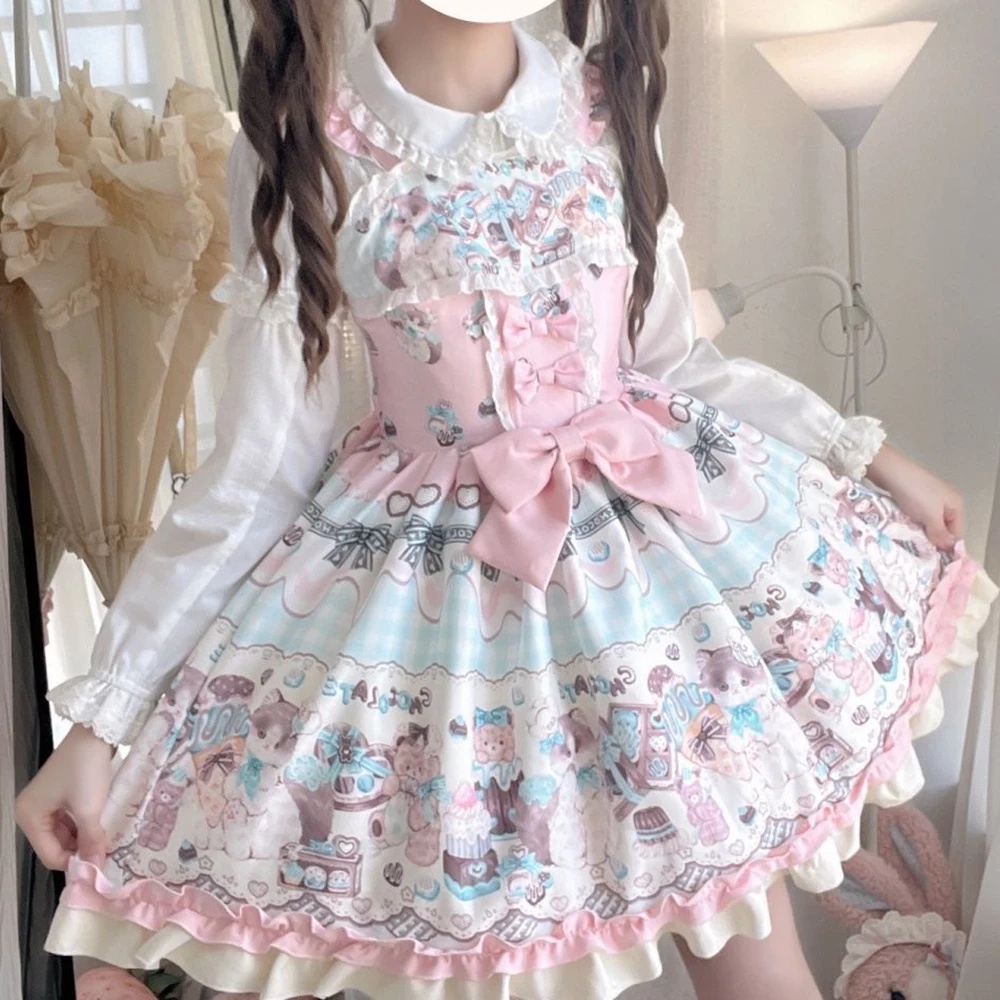 

[Cream Dessert House] Meow Star Sauce~ Original Design Lolita Sweet and Cute Dress Jsk Suspender Dress