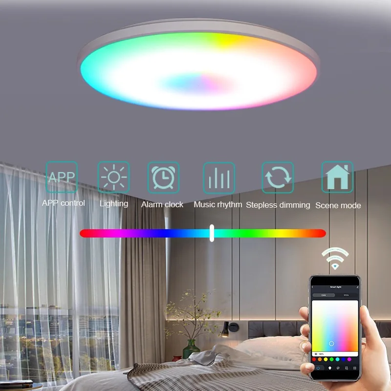 

Tuya Smart Dimmable Led Ceiling Lamp With Alexa/Google/Wifi/Remote Control RGB Music Ceiling Lights Decor luminaires For Bedroom