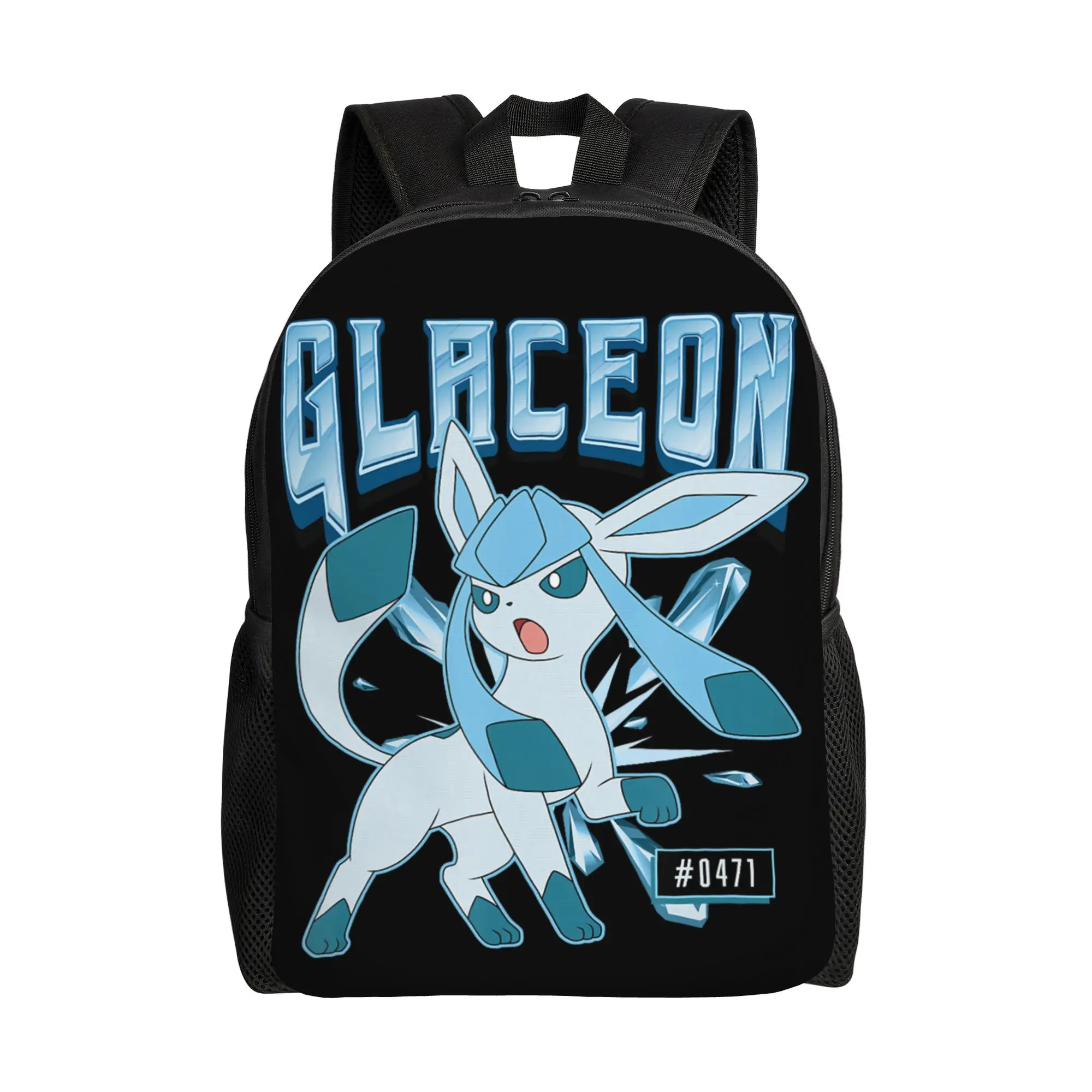 

Bandai backpacks Pokemon Glaceon Ice Type Eeveelution Portrait Daypack mochila High School Zipper Closure Rucksack