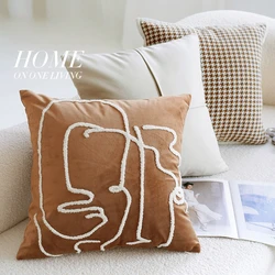 45x45CM Brown Vintage Nordic Throw Pillow Cover Cute Colorful Sofa Cushion Waist Cover Simple Home Decorative Pillowcase