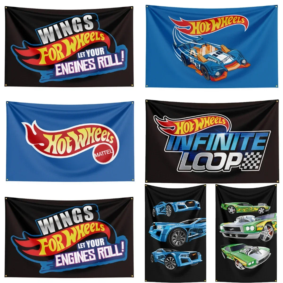 90x150CM 3X5 FT Hot Wheels Flag Polyester Printed Car Banner For Decor