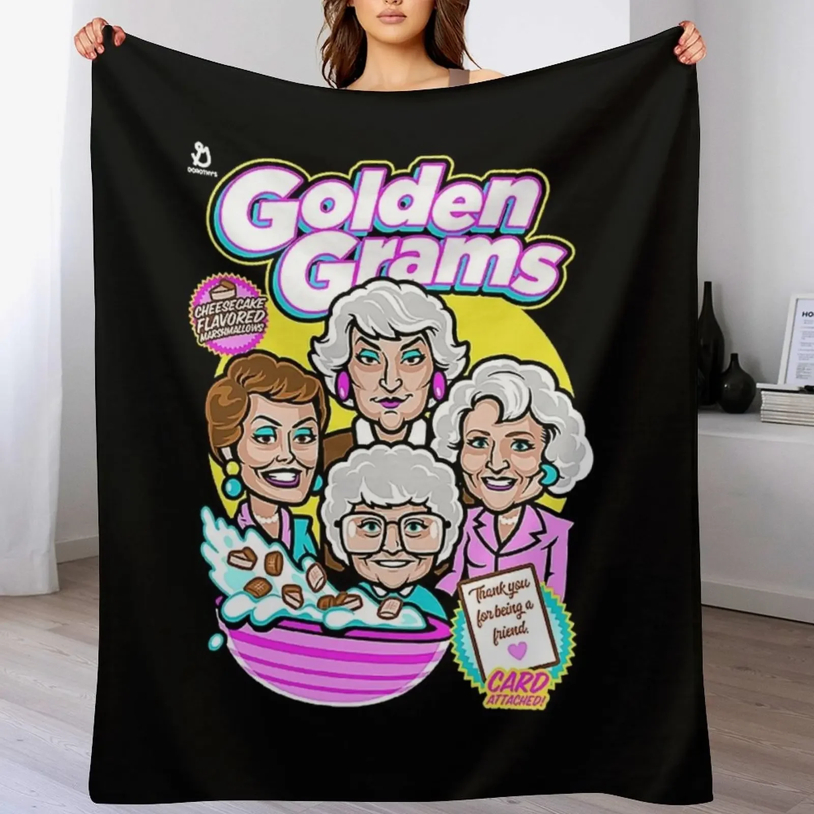 Golden Grams Throw Blanket Portable Lightweight Blanket for Travel Camping