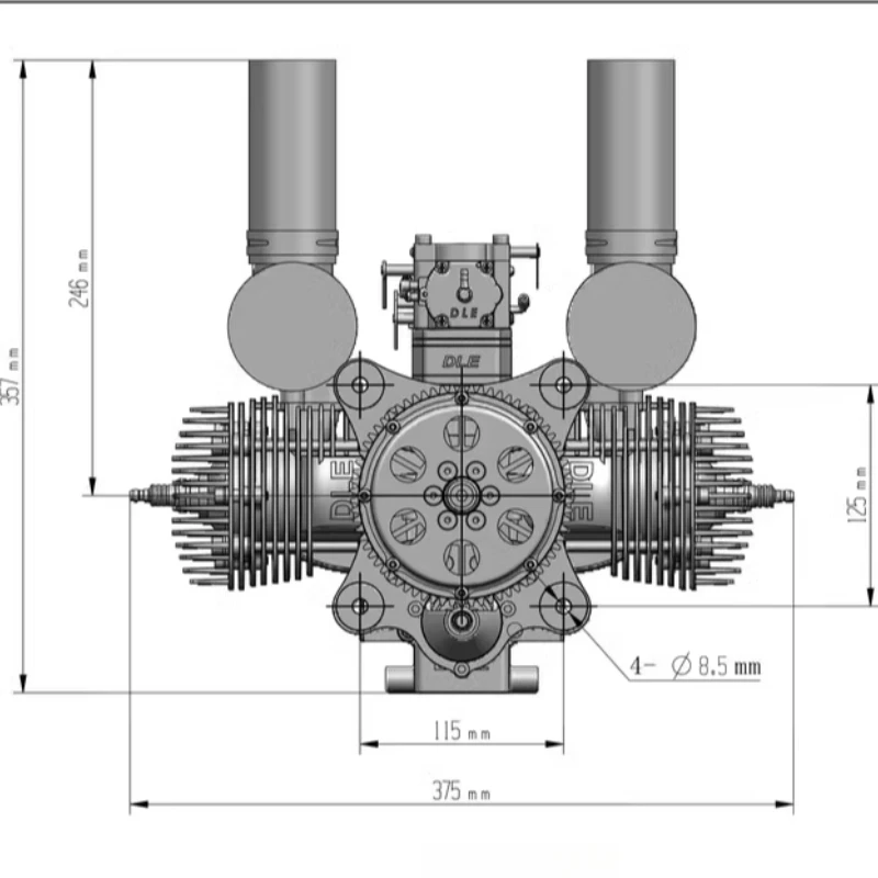 Motor de avión modelo DLE400, arranque eléctrico con función de generación de energía, potencia de 400W, salida DC14V, refrigeración por aire, alta potencia