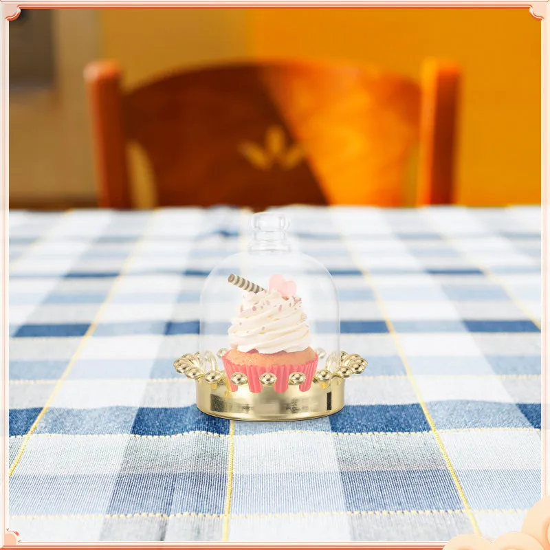 

12pcs Clear Cake Stand with Dome Mini Dessert Plate Plastic Cupcake Holder Small Candy Box Transparent Food Display for Party