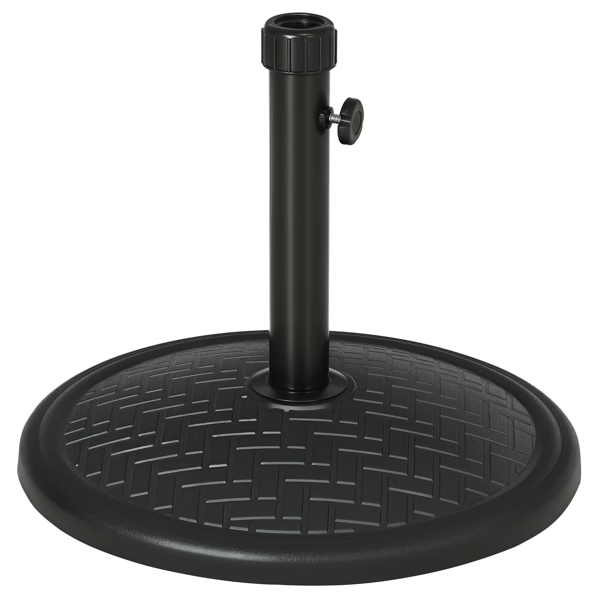 Outsunny Base de parasol 14 kg pour poteau Ø32-38 mm pour jardin, terrasse, patio Ø46x34 cm Noir