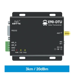 Transceptor inalámbrico LoRa E90-DTU(433L20), 433MHz, V8, RS232, RS485, PLC, 20dBm, 3km de distancia, receptor de Radio, módem