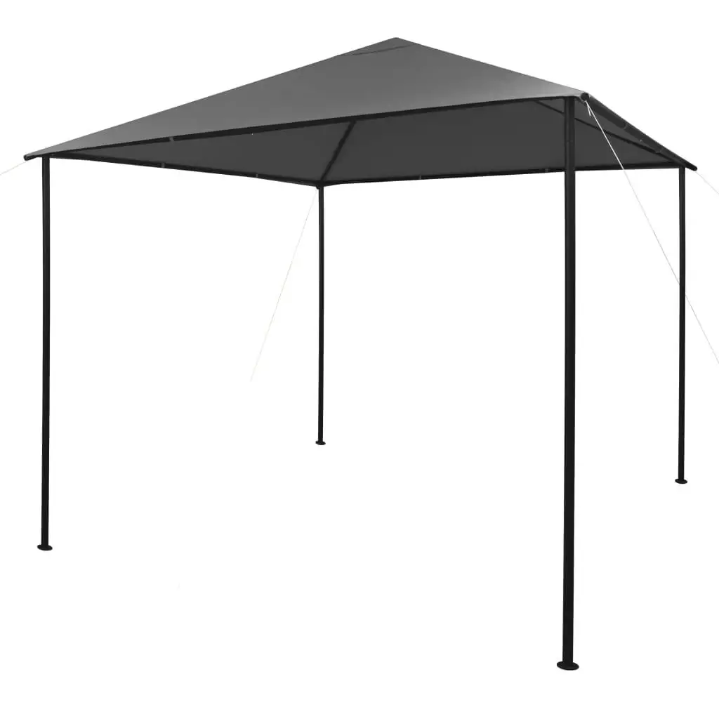 9.8'x9.8' Anthracite Steel Gazebo with Durable 0.6 oz/ft² Fabric Cover - Outdoor Canopy Shelter